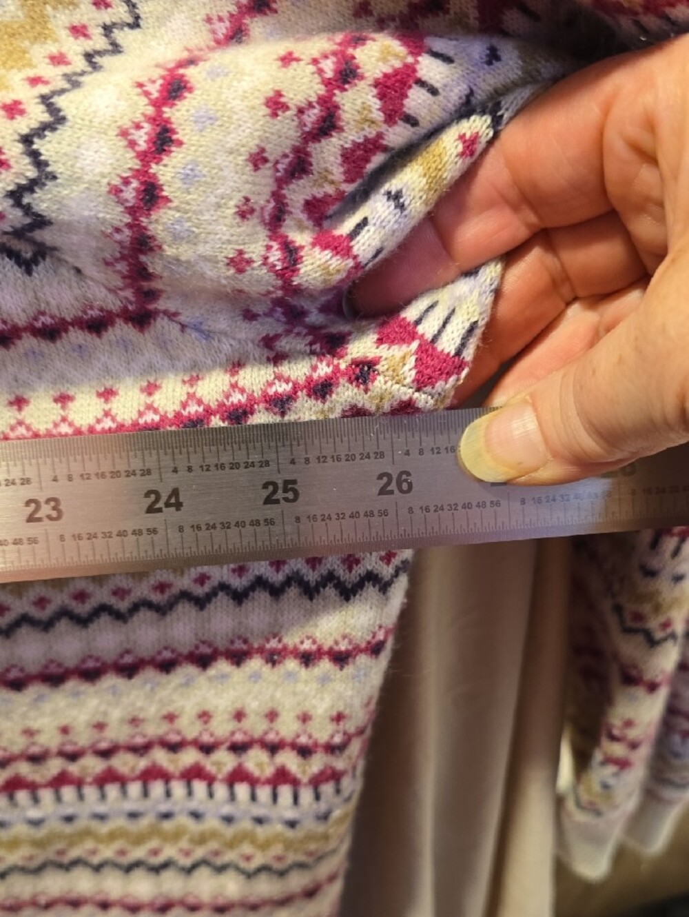 croft & barrow Cream Multicolor Fair Isle Button-Front Cardigan - Picture 10 of 11